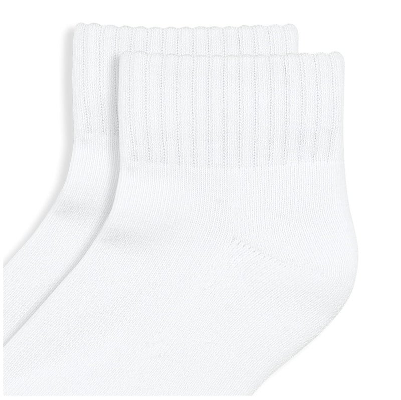 Jefferies Socks Big Boys' Seamless-Toe Quarter Athletic Socks (Pack of 6), 6-7.5(X-Small) (A1172-White-6-7) - Image 2